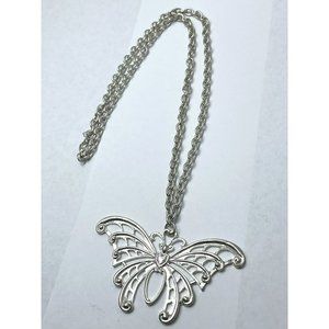 Vintage Large Butterfly Pendant Necklace
